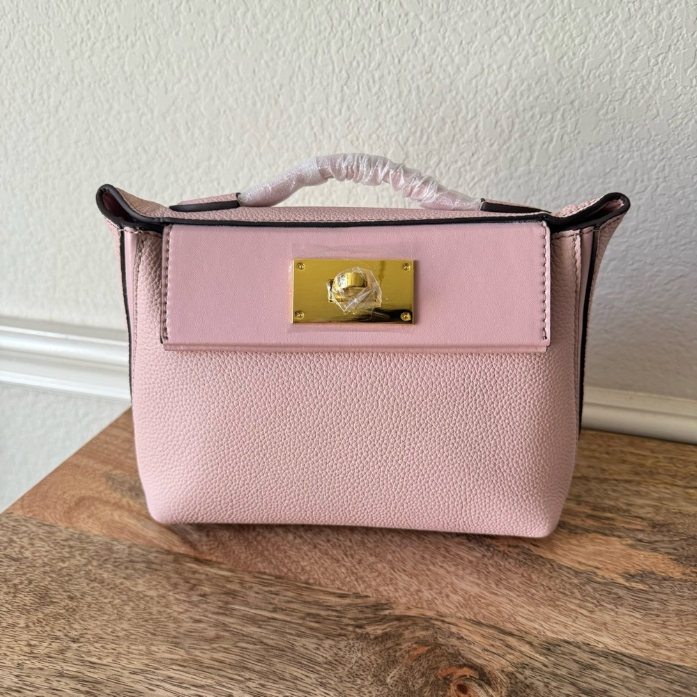 Pink Pebble Mini 2424 Top Handle Satchel Leather Crossbody Convertible Bag